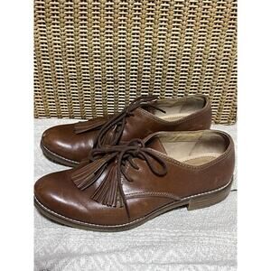 Sperry Fairpoint Oxford Women 9.5 US Shoe Brown Leather Tassel Lace Up Comfort
